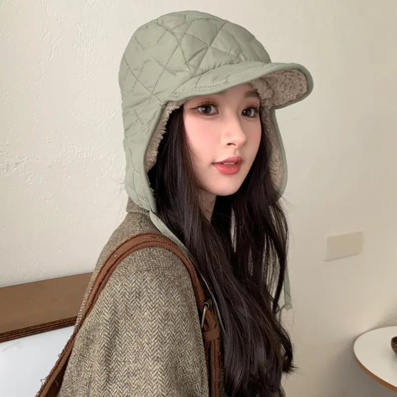 Winter Hats For Women Bomber Hats Windproof Keep Warm With Earflaps Thick Velvet Outdoor Cycling Headwear New