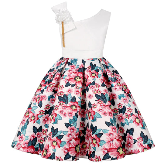 2025 New holiday party children's dress Children's puffy sleeve dress bow princess dress sold well Beauty hair & fashionfj