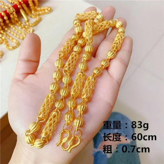 9999 real gold necklace men's 24 K gold necklace personalized new large thick chain transit necklace Beauty hair & fashionfj