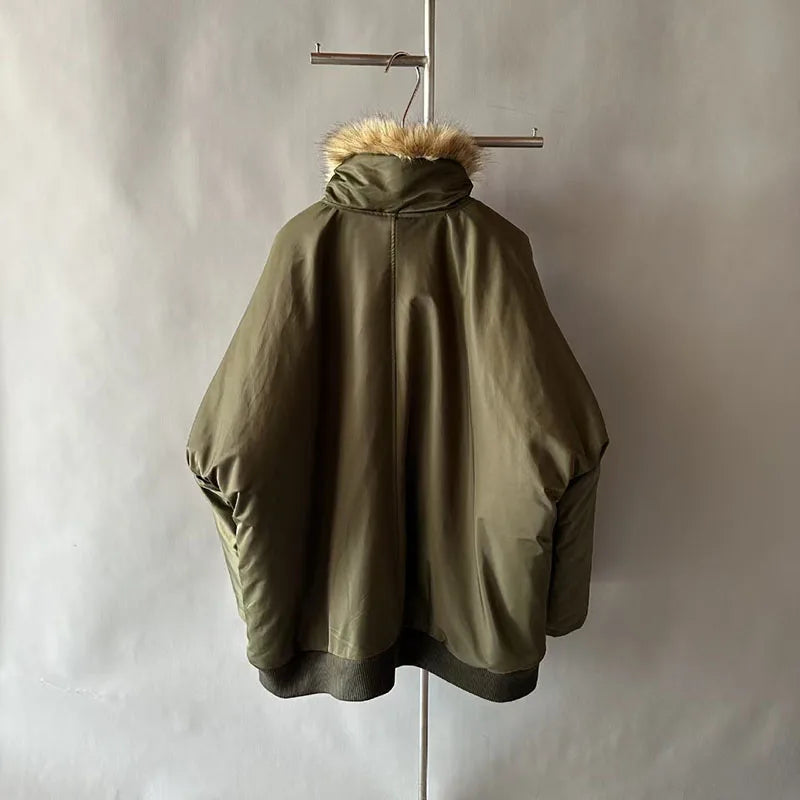 Women's winter jacket New lamb wool splicing warm thick coat for 2025 Couple style high neck windproof parkas y2k padded jacket