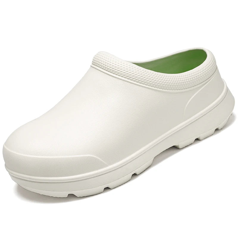 Slippers for Men and Women, Summer Kitchen Waterproof Shoes, Non-Slip, Portable and Comfortable Sandals for Work, Thick-Soled Outer Wear Toe-Toe Shoes