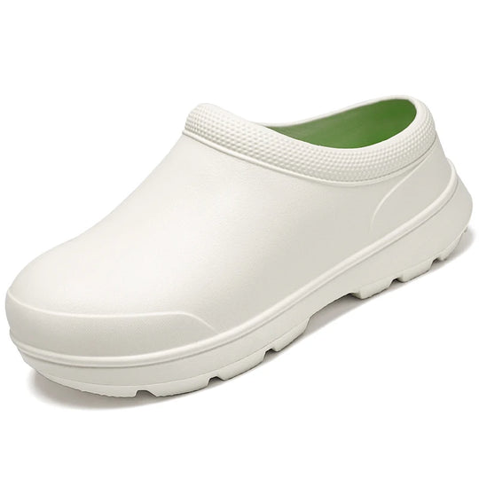 Slippers for Men and Women, Summer Kitchen Waterproof Shoes, Non-Slip, Portable and Comfortable Sandals for Work, Thick-Soled Outer Wear Toe-Toe Shoes