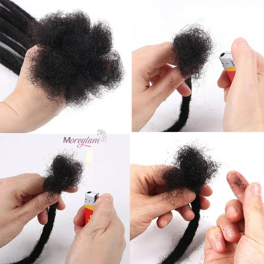 8 10 12 inch Dreadlock Extensions For Men/Women Afro Kinky Straight 100% Human Hair Handmade Loc Extensions Hair Braids Crochet Beauty hair & fashionfj