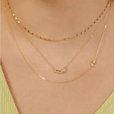 Gold color Shiny Rhinestone Double Circle Pendant Necklace For Women Girl Clavicle Choker Fashion Jewelry Gift Party femme Beauty hair & fashionfj