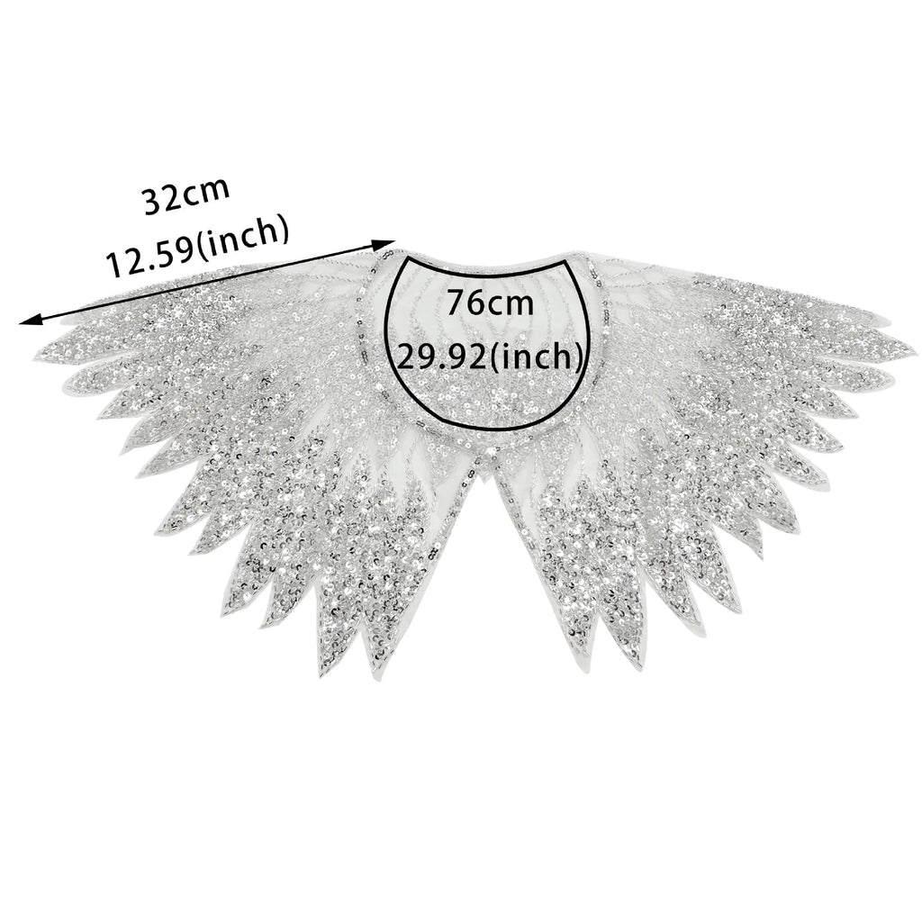 Front and back shawl sequined fake collar high-end ethnic style shawl flower accessories Beauty hair & fashionfj