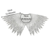 Front and back shawl sequined fake collar high-end ethnic style shawl flower accessories Beauty hair & fashionfj