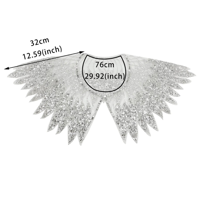 Front and back shawl sequined fake collar high-end ethnic style shawl flower accessories Beauty hair & fashionfj