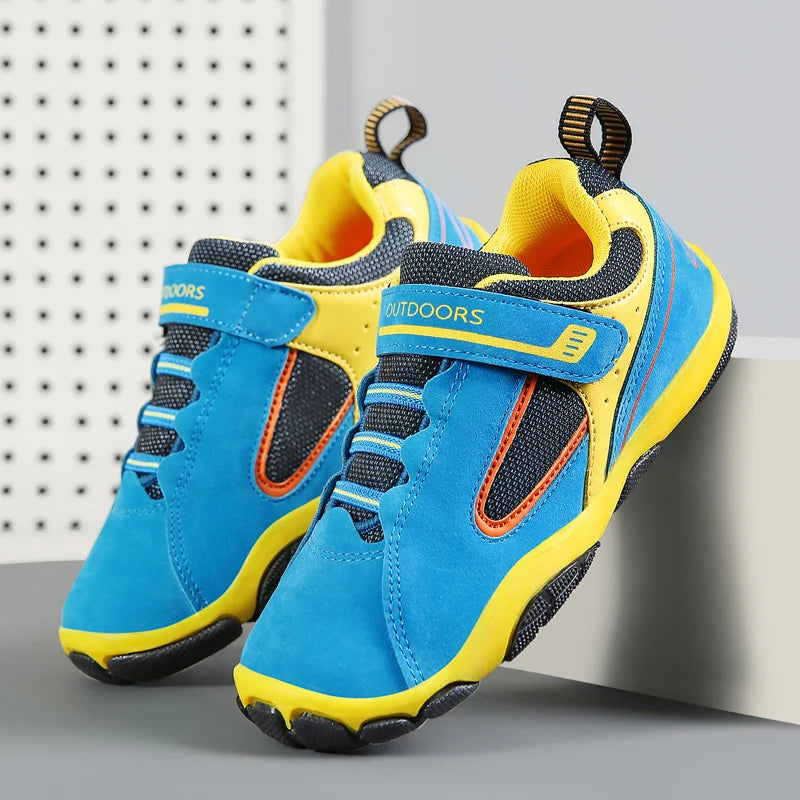 Children's Sneakers Spring Boy's Sports Shoes Leather Running Shoes Wear-resistant Comfortable Sneakers