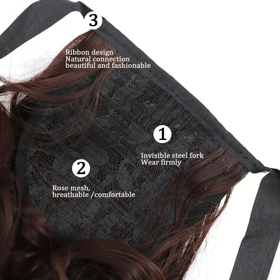 Elegant Women's Straight Hair Ponytail Extensions Long Stylish Synthetic Hair for Daily Use Easy Drawstring Attachment Beauty hair & fashionfj