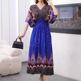 Summer Trend Ethnic V-Neck Printed Women&