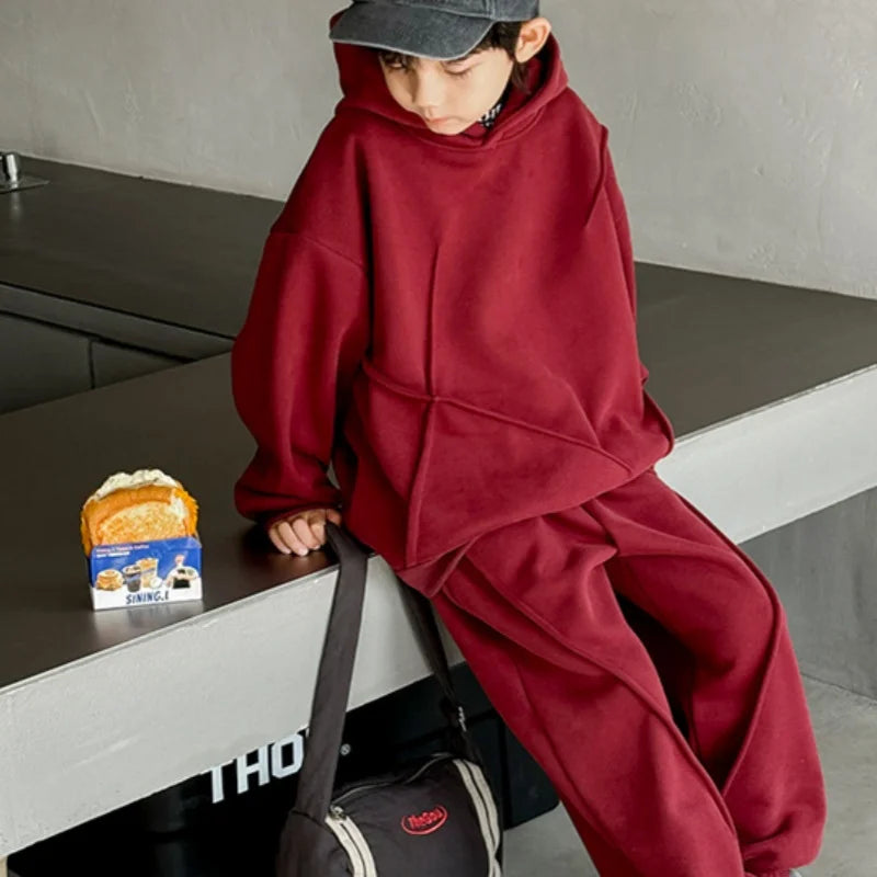2025 Hooded Spring Autumn Cotton High Quality Christmas Gift Children Clothin Boys Sweatshirts +Pants Kids Suits 2PCS/Set Cotton Beauty hair & fashionfj