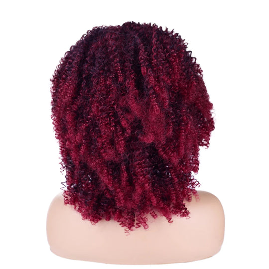 Blice Afro Kinky Curly Wigs With Bangs Short Hair Wig For Black Women Glueless Synthetic Cosplay Wig 18 Inch