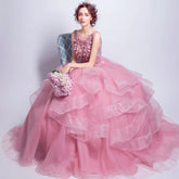 Ball Gown Evening Prom Dresses Lace Appliques Formal Prom Gowns Simple Floor-Length Vestidos Beauty hair & fashionfj