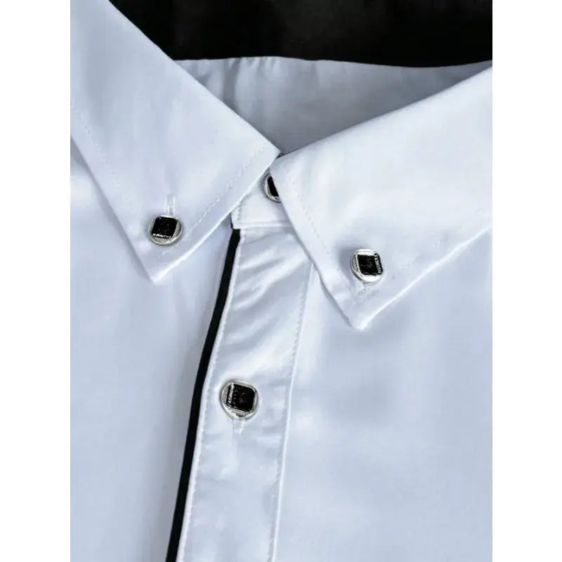 Men Dress Shirt Brand New Solid Color Long Sleeve Smart Casual White Elastic Male Business Shirts Beauty hair & fashionfj