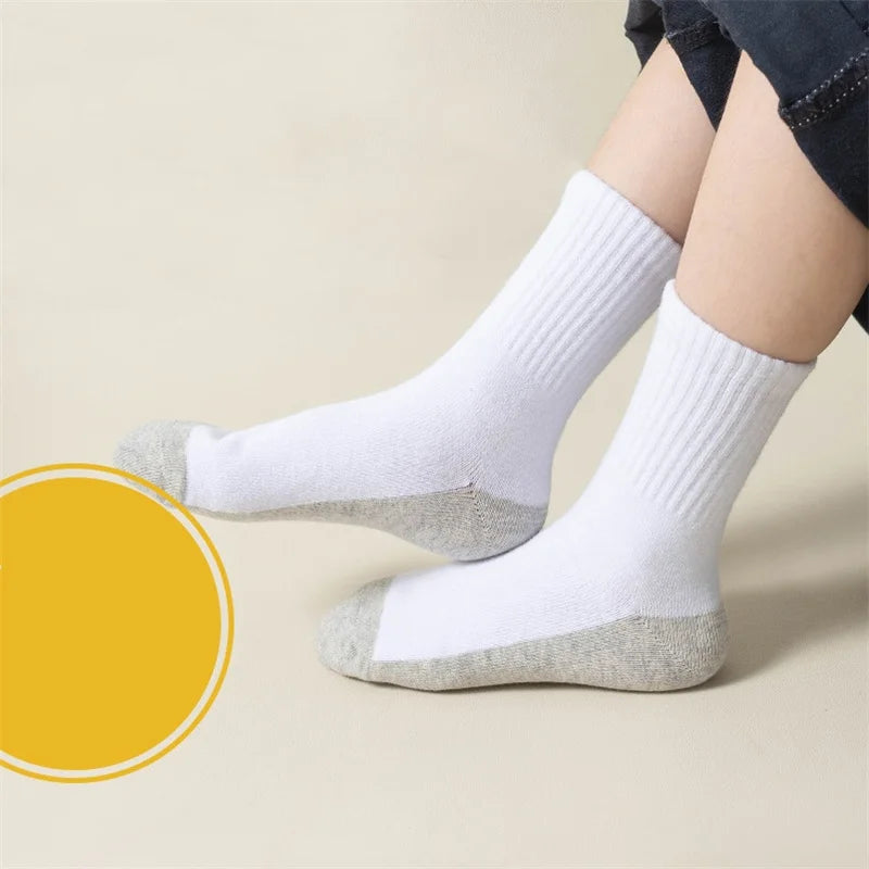 Children's Socks Boy Cotton White Kids Baby For Boys Spring Autumn Sports Student Home Teenagers Socks For Daily Life 4-16Years