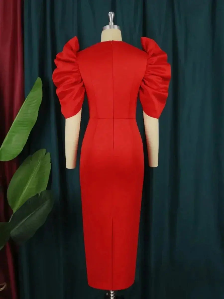 Customized African Party Evening Dresses for Women Elegant Summer Short Sleeve V-neck Polyester Maxi Dress Gowns Outfits Africa Beauty hair & fashionfj