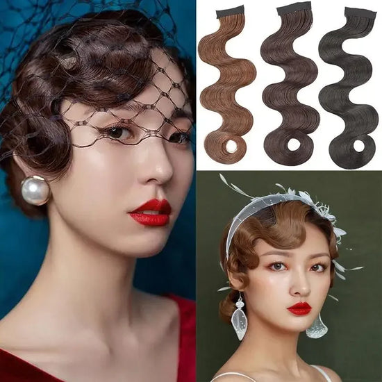 Synthetic 1 pcs Vintage Women Cheongsam Wavy Fake Bangs Wig Antique Curly Hair Piece Hair Extension Headdress Styling