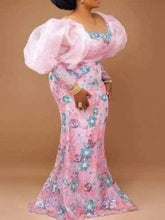 African Wedding Party Dresses for Women Autumn Africa Elegant Long Sleeve Pink Evening Long Robes African Gowns African Clothing Beauty hair & fashionfj