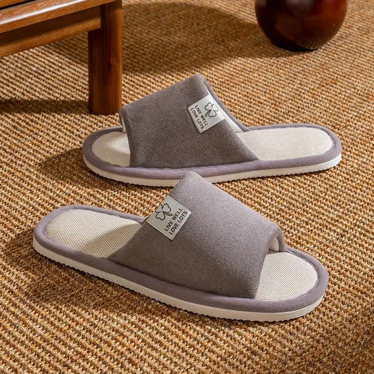 Slippers for Men，Non-Slip Soft-Soled Indoor House Slippers for Spring&Summer, All-Season Linen Home Comfortable Slippers Beauty hair & fashionfj