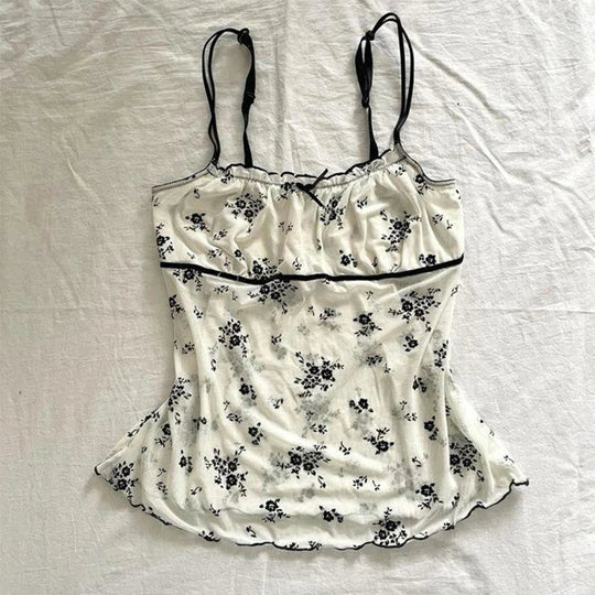 Women's Sweet and cute fairy tale style Y2K casual slim crop top polka dot kawaii bow lace all-match American Gothic cartoon top Beauty hair & fashionfj