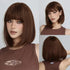 Short Black Brown Synthetic Natural Hair Wigs for Women Bob Straight Wig with Bangs High Temperature Daily Cosplay Party Wigs Beauty hair & fashionfj