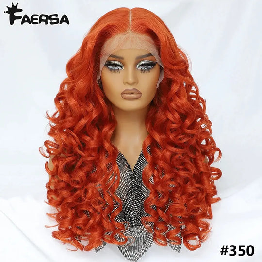Latisha 13X6 HD 13X5X1 Synthetic Lace Front Wigs Curly Pre Plucked Lace Frontal Wig with Bangs for Women Highlight with Babyhair Beauty hair & fashionfj