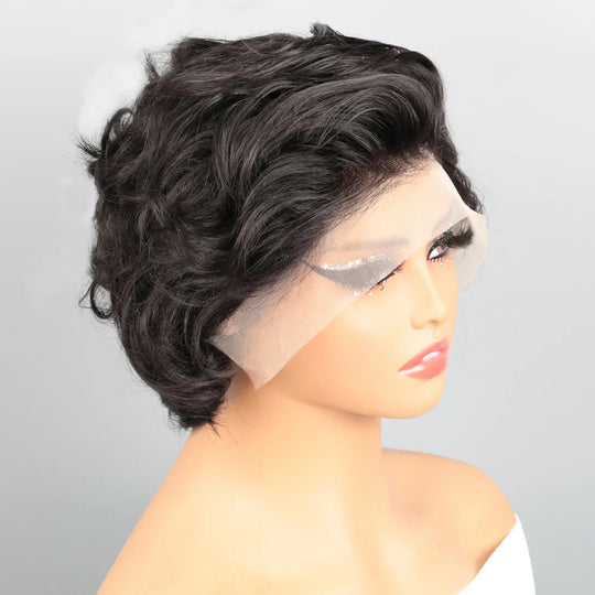 Pixie Cut Wig Human Hair Straight13X4 HD Lace Front Wigs Wear and Go Glueless Wigs Human Hair Short Curly Natural Wigs for Woman Beauty hair & fashionfj