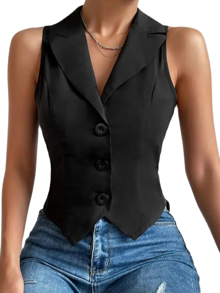 2024 spring new women's fashion Europe and the United States style casual slim vest vest vest Beauty hair & fashionfj