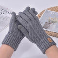 Winter Knitted Wool Warm Gloves for Men's and Women's Touch Screen Thickened Full Finger Gloves Outdoor Cycling Skiing Gloves