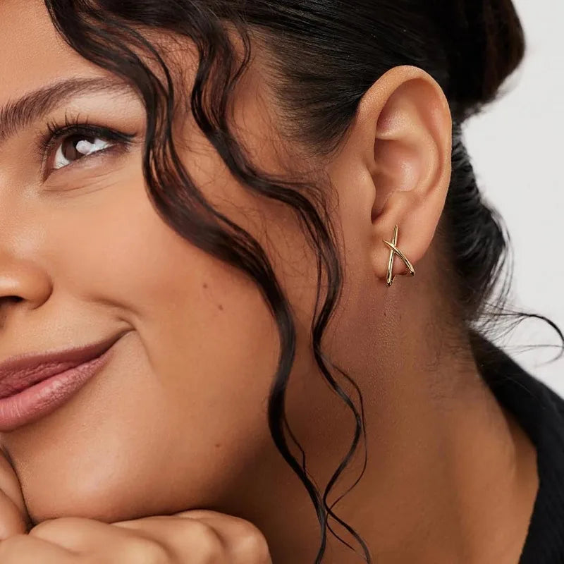 Gold Earrings for Women Trendy, 14K Gold Plated Dainty Simple Minimalist Hypoallergenic Stud Earring for Teen Gifts Jewerlry