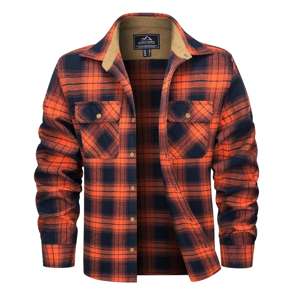 MAGCOMSEN Flannel Shirts Men's Long Sleeves Cotton Long Sleeve Plaid Shirt with 2 Pockets Button Down Casual Corduroy Shirt Male Beauty hair & fashionfj