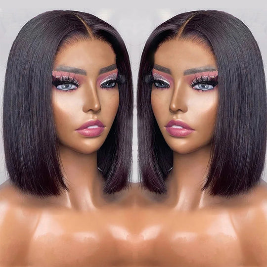 Wear Go Bob Wigs For Women Human Hair 180% Straight Glueless Wig Ready To Go Human Hair Wig Pre Cut Preplucked Lace Air Wig Sale Beauty hair & fashionfj