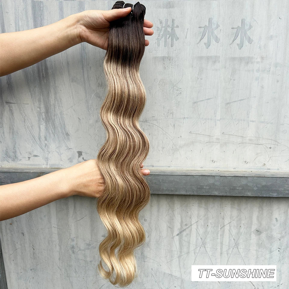 30Inches Red Burgundy High Temperature Soft Sliver White 613 Natural Fiber Hair Extensions GREY Bio Body Wave Hair Weave Bundles