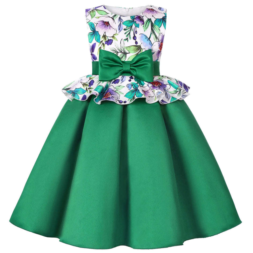 2025 New holiday party children's dress Children's puffy sleeve dress bow princess dress sold well Beauty hair & fashionfj