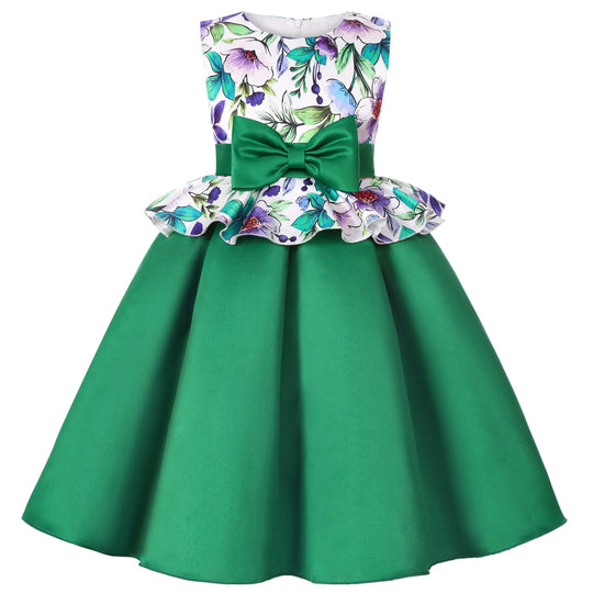 2025 New holiday party children's dress Children's puffy sleeve dress bow princess dress sold well Beauty hair & fashionfj