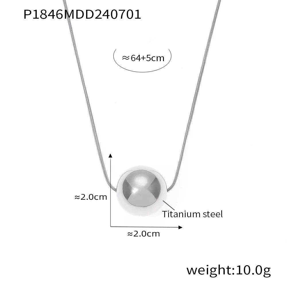 Women 18K Gold Plated Necklace Fashion Popular Waterproof Chian with Shiny Round Pendant Female Girl Jewelry Gift Accessories Beauty hair & fashionfj