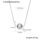 Women 18K Gold Plated Necklace Fashion Popular Waterproof Chian with Shiny Round Pendant Female Girl Jewelry Gift Accessories Beauty hair & fashionfj