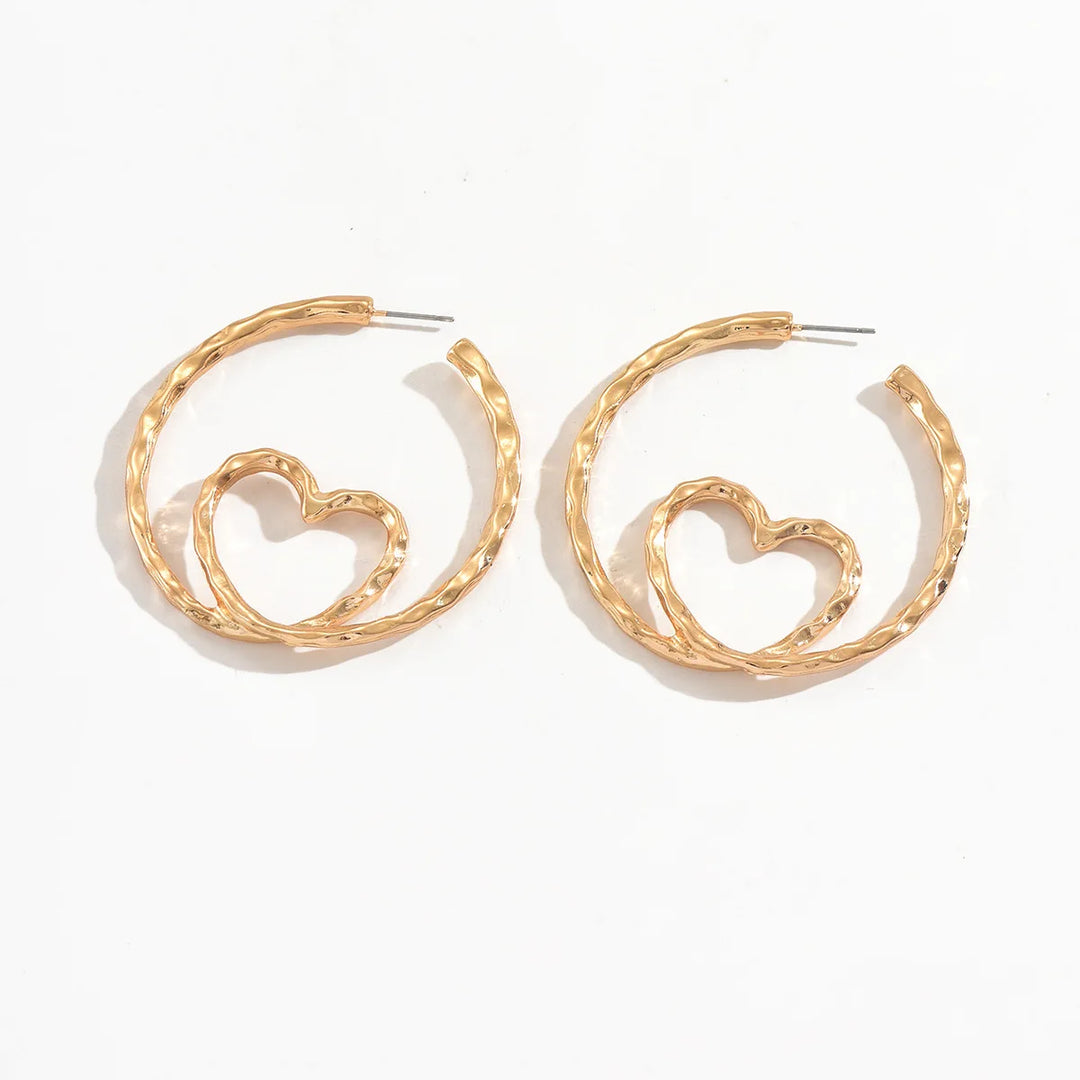 Gold Heart Earrings Women Elegant Hollow Love Dangle Earrings for Women Party Wedding Gift Fashion Jewelry Accessories