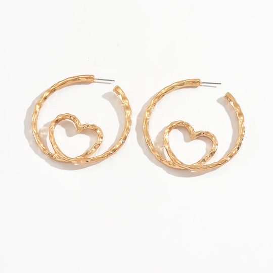 Gold Heart Earrings Women Elegant Hollow Love Dangle Earrings for Women Party Wedding Gift Fashion Jewelry Accessories