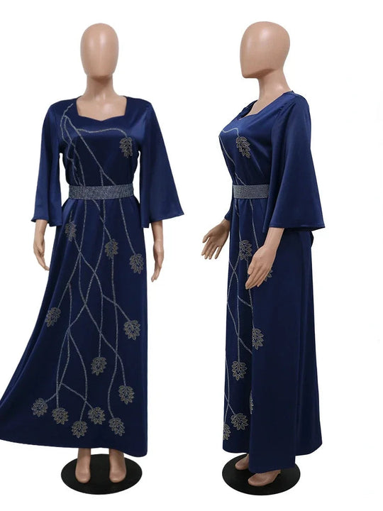 Turkey Muslim Dress Women Abaya Diamond Lace-up Party Dresses Moroccan Kaftan Ensemble Femme Musulmane  Hijab Vestidos Beauty hair & fashionfj