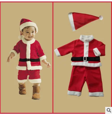 Christmas Baby Clothes Kids Santa Claus Cosplay Costume Boys Long Sleeve Clothes Toddler Girls Dress Cute Infant Winter Outwear