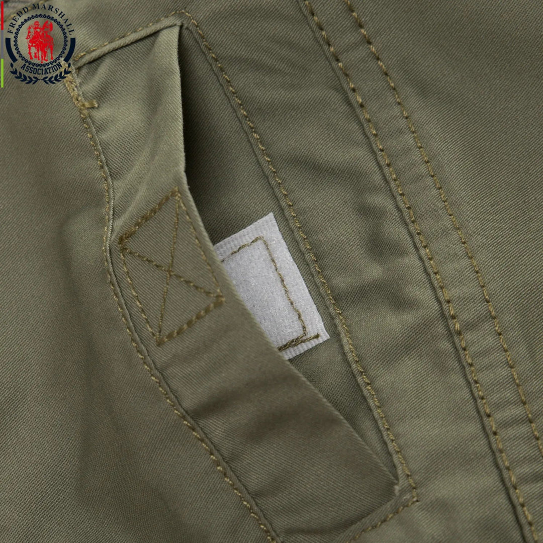 Fredd Marshall 2023 Fashion Military Shirt Long Sleeve Multi-pocket Casual Shirts Brand Clothes Army Green Camisa Masculina 117 Beauty hair & fashionfj