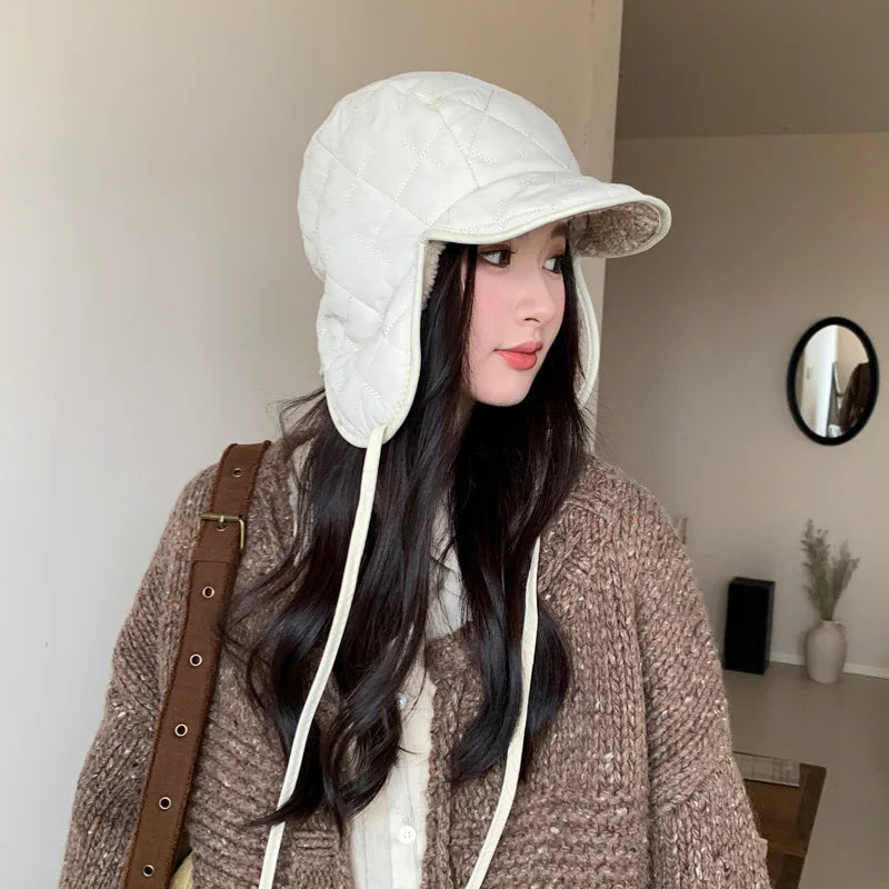 Winter Hats For Women Bomber Hats Windproof Keep Warm With Earflaps Thick Velvet Outdoor Cycling Headwear New