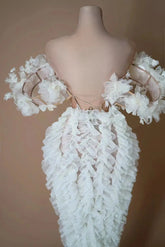 Elegant Pearls Dinner Gown Slit Off Shoulder Top Long Skirt Birthday Wedding Formal Dress Sexy Women Night Party Evening Dresses Beauty hair & fashionfj