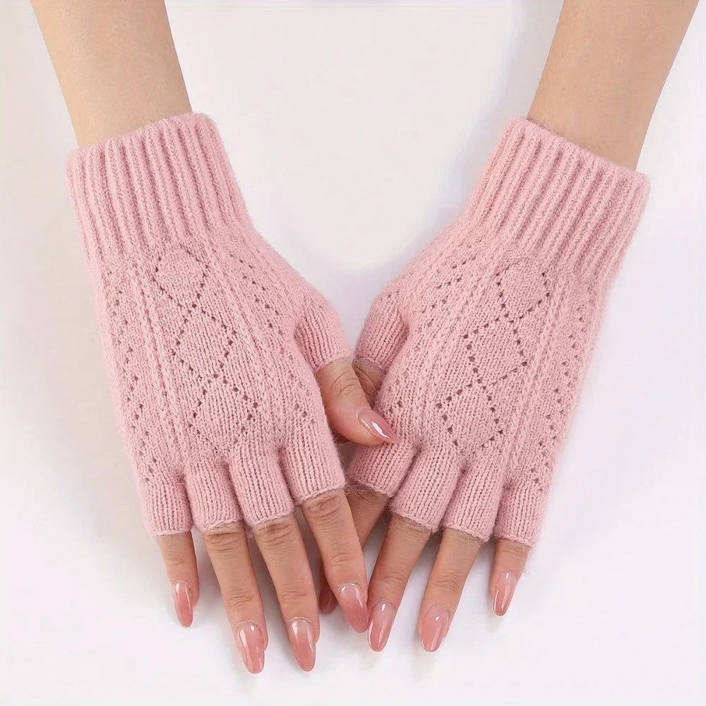 Thermal Winter Half Finger Knitted Gloves for Men and Women -Warm, Breathable and Comfortable for Outdoor Activities and Fitness