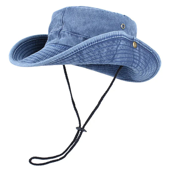 Summer Bucket Hats 2025 Outdoor Sun Hat Woman Solid Cotton Wide Brim UV Protection Men's Panama Hat Beach Fisherman Fishing Cap Beauty hair & fashionfj