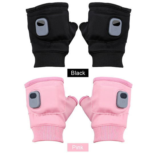 Electric Heated Gloves 360 Degree Heating Electric Thermal Gloves Fingerless Touchscreen for Outdoor Hiking Cycling
