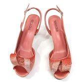Venus Chan Newest INS Style Peach Color Rhinestone Elegant High Heels Nigeria Popular Design African Ladies Shoes And Bag Set Beauty hair & fashionfj
