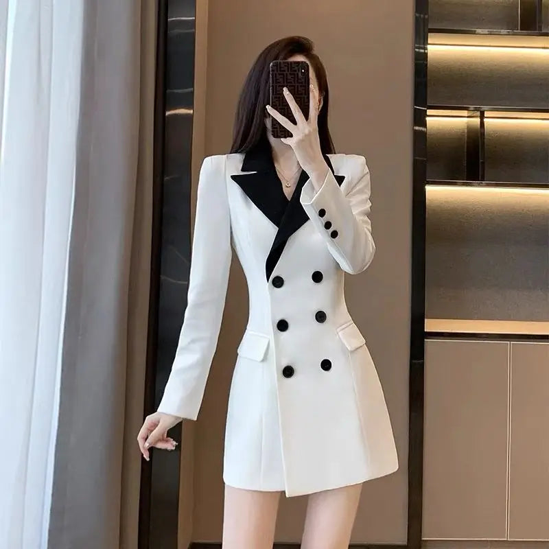 Long-sleeved Waisted Suit Dress for Women in Spring New Commuting High-end Temperament Professional Slim Skirt Beauty hair & fashionfj