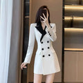 Long-sleeved Waisted Suit Dress for Women in Spring New Commuting High-end Temperament Professional Slim Skirt Beauty hair & fashionfj